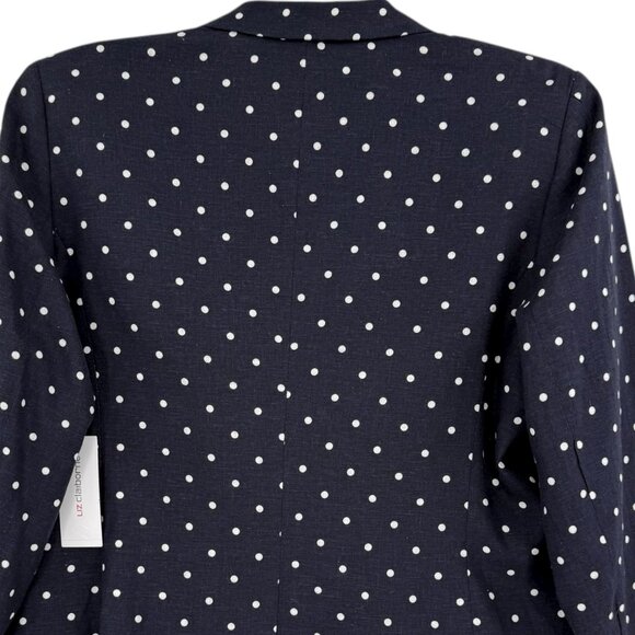 Liz Claiborne Women's Linen Blend Navy/White Dot Blazer Size 18 Notch Lapel NWT - Picture 5 of 12